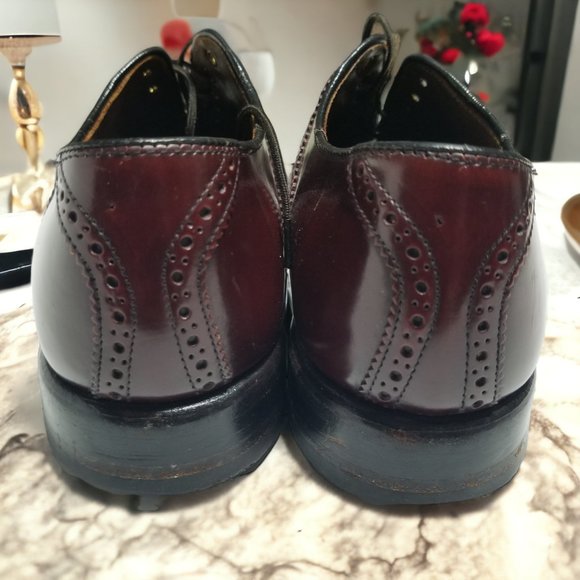 Keith Highlander Dress Shoes Burgundy Brown Leather Lace Up USA Men' Size -8 1/2 - Picture 8 of 15